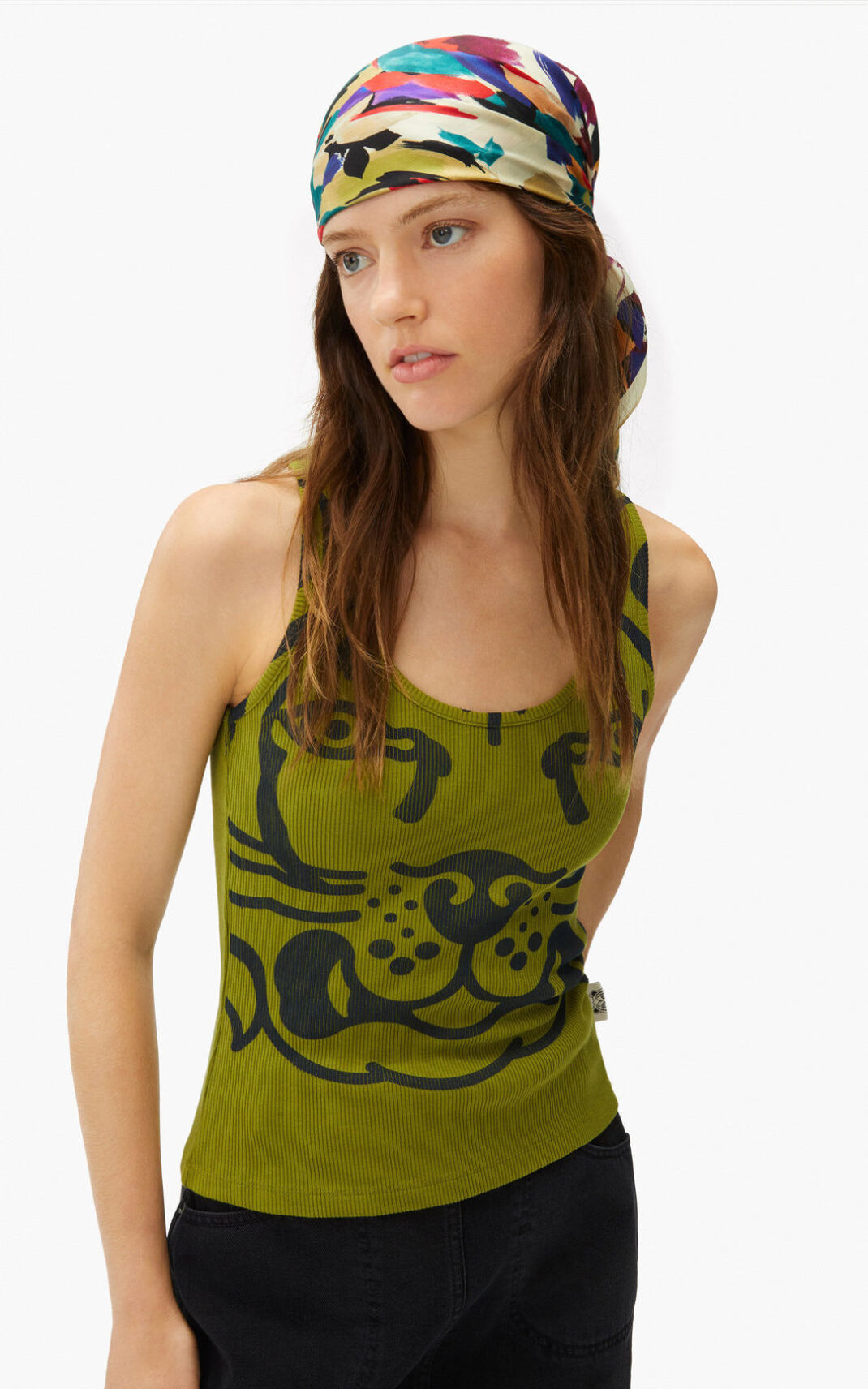 Kenzo K Tiger vest top Póló Női Olivazöld | ID.378598